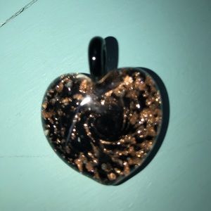 Glass heart charm